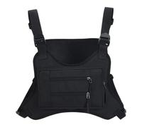 Paquete de Chest - Running Chest Pack | Impermeable Oxford Vest Pouch Lightweight Shoulder Chesst Bag For Men, Motorciclo, Deportes, Hiking, Cycling, Fishing, Travel & Jogging, en negro
