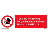 Paquete de cinco - si no se siente bien, por favor no ingrese. Llame al NHS 111. sin símbolo de acceso.
