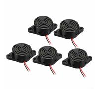 Paquete de cinco zumbadores electrónicos perfectos para uso industrial, funciona en un rango de voltaje de CC 3 24 voltios