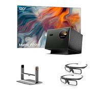 Paquete de Cine en casa Valerion：Proyector láser Triple Valerion VisionMaster Pro2 4K + Pantalla Blanca Mate de 120" + Soporte de cardán + Gafas 3D