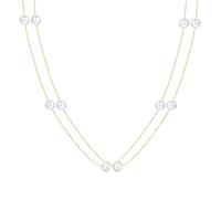Paquete de collar de perlas para mujer, a la moda, con hebilla, amor, colgante, cadena de Internet, rojo, viento frío, suéter, cadena 9/11, Zinc, No es una piedra preciosa