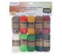 Paquete de colores Scheepjes Catona y Chroma 10x25g - Edición Navidad