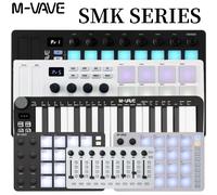 Paquete de control MIDI M-VAVE Pro: SMK-25 mini/SMK-37/SMK-25 II/SMC-PAD/SMC-Mixer | 25 teclas+16RGB Pads+8 perillas | Kit DAW Inalámbrico/USB SMK-37 Pro Black
