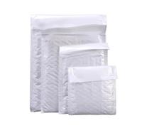 Paquete de correo comercial autosellado multifuncional, sobres burbujas espuma blanca for embalaje, bolsa envío por, 100 Uds para Cosméticos(11x11cm)