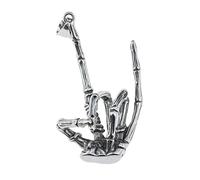 Paquete de decoración de Halloween con colgante de mano de esqueleto humano y dedo medio que señala el dedo medio, hecho a mano, anatomía de la mano, joyería de chico callejero, para Halloween, Día