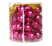 Paquete de decoración navideña, 48 bolas de purpurina inastillables, complemento perfecto para tus exhibiciones festivas (rojo rosa)