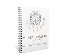 Paquete de diario de salud mental, 120 páginas, libro de trabajo de atención plena y cuidado personal con rastreador de estado de ánimo, guías de relajación y hojas de trabajo de paciencia, material