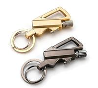 Paquete de dos encendedores con llavero de cerilla permanente, reutilizables, cuerpo de metal, como regalo for acampar y actividades al aire libre.