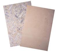 Paquete de dos fondos de fotografía de ladrillo de espina de pescado beige claro y blanco y mezclilla | 2 pies x 3 pies | 3 mm de grosor resistente a la humedad y a las manchas