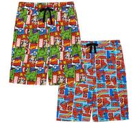 Paquete de dos pantalones cortos para hombre, Spider-Man, the Hulk, Captain America, Iron Man y Thor - 100% Algodón - M