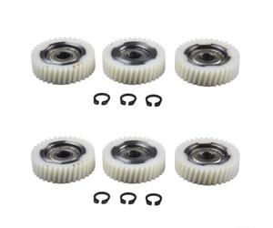 Paquete de engranajes rectos de nailon 36T, 6 unidades para trenes de engranajes planetarios de motor de cubo de bicicleta eléctrica y conjuntos equipados con rodamientos 608 (engranaje)