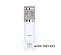 Paquete de Equipo de Podcast, Micrófono BM800, Condensador Profesional, micrófono inalámbrico, Tarjeta de Sonido con Anillo de luz de Relleno, Soporte voladizo, transmisión en Vivo(White BM800)