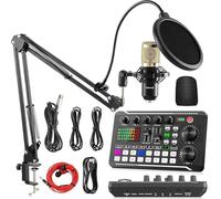 Paquete De Equipo Para Podcast F998, Interfaz De Audio Y Micrófono Condensador Bm800 Con Trípode, Paquete Profesional De Estudio De Grabación Para Transmisión En Vivo, F998 + BM800 Mic Cantilever Set