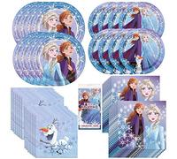 Paquete de fiesta de Frozen 2 con licencia oficial de Unique | platos, servilletas, mantel y tazas