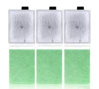 Paquete de filtros CF3 de 3 meses, compatible con filtros internos CF3 Interpet - Kit de repuesto de 3 + 3 piezas - Cartuchos de filtro para acuarios (cartuchos de filtro y almohadillas Algaway)