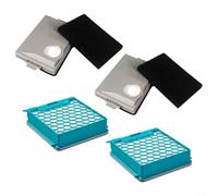 Paquete de filtros de carbón para aspiradora Miele CX1 Series Boost CX1 Active Allergy Cat & Dog Parquet sustituye a 11639240 SF-HY 60 11639250 CX-FSF con 2 piezas HEPA y filtros de polvo fino (2