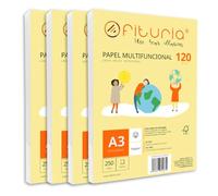 Paquete de folios A3 de 120gr con 1000 Hojas Blancas, Papel Multifuncional para Uso Escolar y Entornos Laborales. Ideal con impresoras láser, de inyección o fotocopiadoras - Ofituria