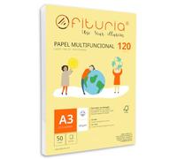Paquete de folios A3 de 120gr con 50 Hojas Blancas, Papel Multifuncional para Uso Escolar y Entornos Laborales. Ideal con impresoras láser, de inyección o fotocopiadoras - Ofituria