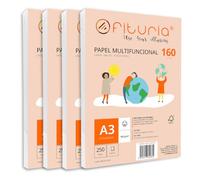 Paquete de folios A3 de 160gr con 1000 Hojas Blancas, Papel Multifuncional para Uso Escolar y Entornos Laborales. Ideal con impresoras láser, de inyección o fotocopiadoras - Ofituria