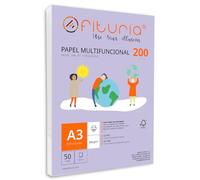 Paquete de folios A3 de 200gr con 50 Hojas Blancas, Papel Multifuncional para Uso Escolar y Entornos Laborales. Ideal con impresoras láser, de inyección o fotocopiadoras - Ofituria
