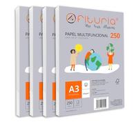 Paquete de folios A3 de 250gr con 1000 Hojas Blancas, Papel Multifuncional para Uso Escolar y Entornos Laborales. Ideal con impresoras láser, de inyección o fotocopiadoras - Ofituria