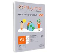 Paquete de folios A3 de 250gr con 50 Hojas Blancas, Papel Multifuncional para Uso Escolar y Entornos Laborales. Ideal con impresoras láser, de inyección o fotocopiadoras - Ofituria