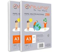 Paquete de folios A3 de 250gr con 500 Hojas Blancas, Papel Multifuncional para Uso Escolar y Entornos Laborales. Ideal con impresoras láser, de inyección o fotocopiadoras - Ofituria