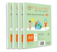 Paquete de folios A3 de 80gr con 1000 Hojas Blancas, Papel Multifuncional para Uso Escolar y Entornos Laborales. Ideal con impresoras láser, de inyección o fotocopiadoras - Ofituria