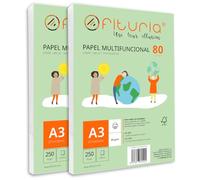Paquete de folios A3 de 80gr con 500 Hojas Blancas, Papel Multifuncional para Uso Escolar y Entornos Laborales. Ideal con impresoras láser, de inyección o fotocopiadoras - Ofituria
