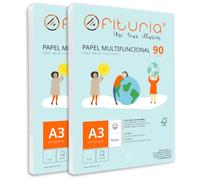 Paquete de folios A3 de 90gr con 500 Hojas Blancas, Papel Multifuncional para Uso Escolar y Entornos Laborales. Ideal con impresoras láser, de inyección o fotocopiadoras - Ofituria
