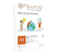 Paquete de folios A4 de 80gr con 50 Hojas Blancas, Papel Multifuncional para Uso Escolar y Entornos Laborales. Ideal con impresoras láser, de inyección o fotocopiadoras - Ofituria (A4, 50h)