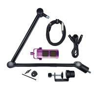Paquete de grabación de voz, micrófono, brazo de brazo, cables USB y XLR, kit profesional para podcast, transmisión, transmisión, juegos y VC, no requiere alimentación fantasma, garantía de micrófono