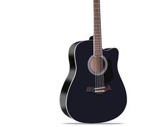 Paquete De Guitarra Acústica Cutaway De 41 Pulgadas Para Principiantes, Kit Básico Completo Con Funda, Cuerdas, Correa, Para Amantes De La Música Principiantes(Black-B)