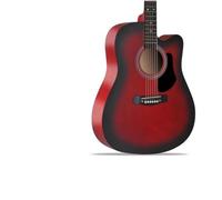 Paquete De Guitarra Acústica Cutaway De 41 Pulgadas Para Principiantes, Kit Básico Completo Con Funda, Cuerdas, Correa, Para Amantes De La Música Principiantes(Sunset red)