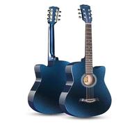 Paquete De Guitarra Acústica De 41 Pulgadas For Adultos Principiantes, Tutorial Elemental Recortado De Guitarra Popular, Kit Básico De Inicio De Tamaño Completo Con Bolsa De Transporte(Blue)