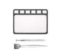 Paquete de herramientas de 3/4 para hacer joyas con bandeja de fieltro para cuentas, cucharas de metal y rejillas de 6 secciones, organizadores de cuentas, tapete de fieltro ligero para manualidades