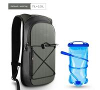Paquete de hidratación de 7 litros con diseño ligero y bolsa de agua de 1 5 L para diversión al aire libre (gris)