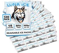Paquete de hielo a granel 12-600 hielo seco para envío de alimentos congelados, lonchera, paquetes de hielo, tamaño delgado de 15 x 12 pulgadas/5 x 3 pulgadas, celdas de hielo reutilizables, paquetes