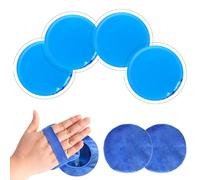 Paquete de hielo de gel redondo, 4 unidades, compresas frías y calientes, reutilizables, pequeñas bolsas de hielo para lesiones, alivio del dolor con 2 fundas