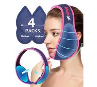 Paquete de hielo facial con 4 geles de Magic Gel - Compresa fría/caliente reutilizable para muelas del juicio, mandíbula y cara - Compresión ajustable para dolor dental, postoperatorio y ATM