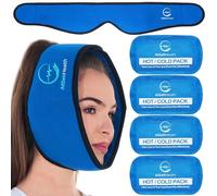 Paquete de hielo facial para muelas del juicio, mandíbula, cabeza y barbilla, 4 paquetes de gel reutilizables calientes o fríos, alivio para el dolor bucal o bucal, cirugía facial, alivio del dolor de