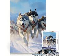 Paquete de Husky Siberiano, Rompecabezas de 1000 Piezas para Adultos, Recall Upgrade, Alivio del Estrés, Corte Preciso, Selección de Deseos de Santa Claus 38x26cm