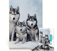 Paquete de Husky Siberiano, Rompecabezas de 1000 Piezas para Adultos, Recall Upgrade, Alivio del Estrés, Corte Preciso, Selección de Deseos de Santa Claus 38x52cm