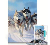 Paquete de Husky Siberiano, Rompecabezas de 1000 Piezas para Adultos, Recall Upgrade, Alivio del Estrés, Corte Preciso, Selección de Deseos de Santa Claus 38x26cm