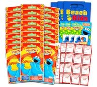 Paquete de intercambio de regalos para el aula del día de San Valentín, monstruo de galletas, 24 mini libros de actividades para colorear Sesame Street para tarjetas escolares de San Valentín,