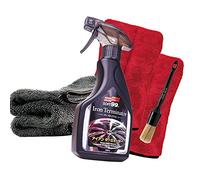 Paquete de limpieza de llantas: Soft99 Iron Terminator limpiador de llantas 500 ml + cepillo para llantas Nuke Guys + 2 guantes de precisión Nuke Guys para trabajos detallados + paño seco detailmate