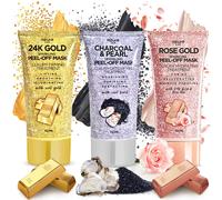 Paquete de mascarillas exfoliantes Azure Sparkling: mascarilla exfoliante hidratante de oro rosa, mascarilla exfoliante reafirmante de oro de 24