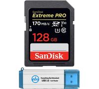 Paquete de memoria SDXC SD Extreme Pro de 128 GB compatible con las cámaras réflex digitales Nikon D3500, D7500 y D5600 (4K V30U3).