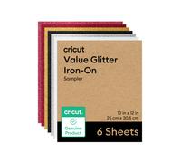 Paquete de muestra de vinilo termoadhesivo con brillantina Cricut Value (6 hojas de 25 x 30 cm) - Vinilo termoadhesivo HTV