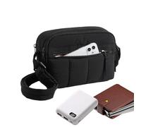 Paquete de nailon de , riñonera de 8.2 x 5.5 pulgadas con triple bolsillos, de pecho de tela ligera, bolso de viaje elegante con estilo moderno, protector de cadera para senderismo y